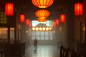 空荡审判席与麦克风，《无声的审判》构图